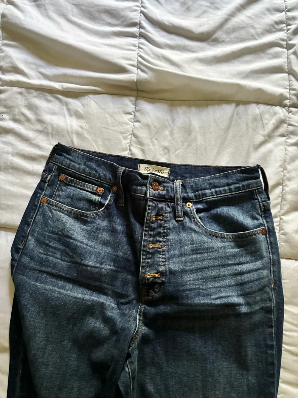 Madewell High-Rise Washed Blue Denim Jeans
